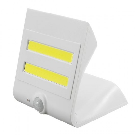 Solar Power PIR Motion Sensor COB LED Wall Light Outdoor Waterproof Garden Lamp