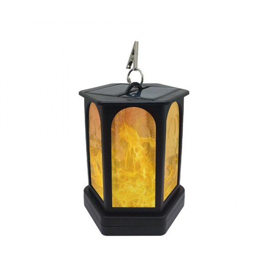 Solar Powered 96 LED Flame Effect Hanging Lantern Light Outdoor Waterproof Garden Lawn Tree Decor