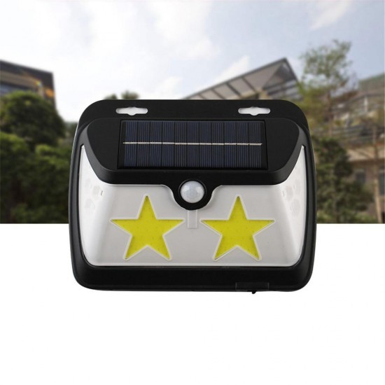 Solar Powered COB LED Star Wall Lamp PIR Motion Sensor Light Waterproof Outdoor Garden Yard Gate