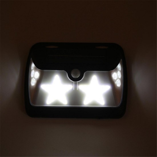 Solar Powered COB LED Star Wall Lamp PIR Motion Sensor Light Waterproof Outdoor Garden Yard Gate