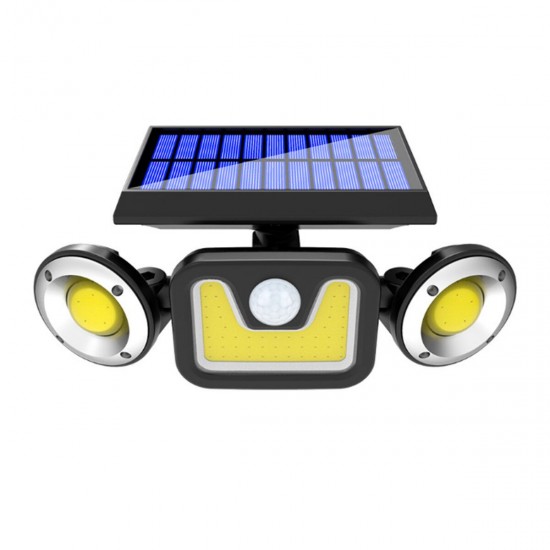 Three-head Induction 83 COB LED Solar Wall Street Light Pathway Garden Lamp for Outdoor Use