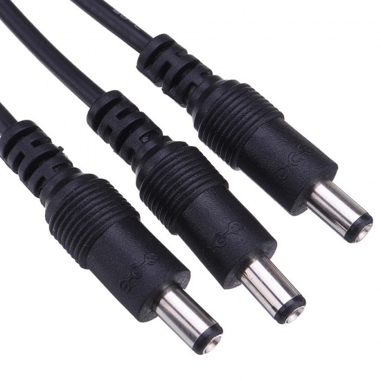 DC5.5*2.1mm One Female to Three Male Way Splitter Connector with Switch for CCTV LED Strip Light