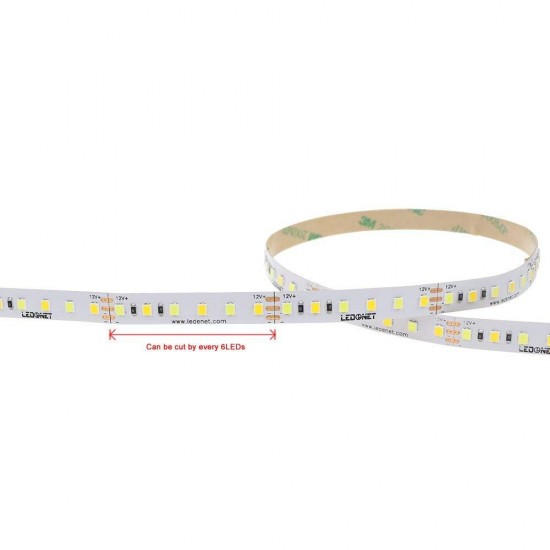 DC12V 5M 72W SMD2835 CCT Non-waterproof Warm White+Pure White Dual Color Flexible 600LED Strip Light