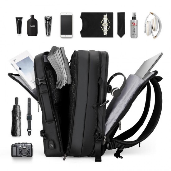 MR8057 Expandable Anti-theft Backpack Fit 17 inch Men's Business Backpack Waterproof Large Capacity Travel Laptop Bag