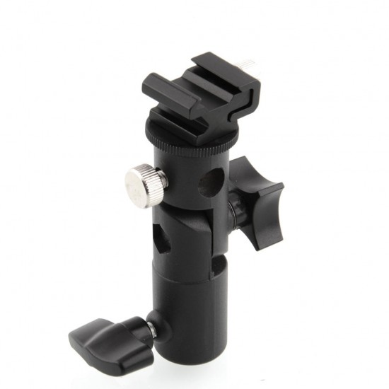 Metal Camera E Type Flash Shoe Umbrella Holder Mount Light Stand Bracket Swivel