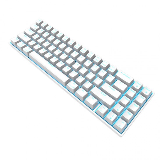 RK71 71 Keys Mechanical Gaming Keyboard bluetooth3.0 Wireless USB Wired Dual Mode ICE Blue LED Backlight Gaming Keyboard
