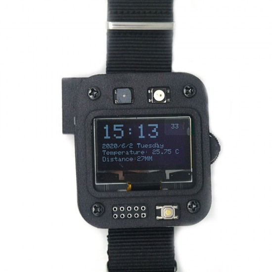 BAD Watch Programmable Watch Atmega32u4 USB Laser VL53L0 Distance Sensor Temperture RTC with 800mAh Battery