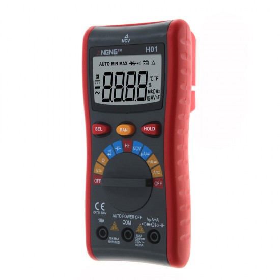 H01 4000Counts Auto Range Digital Multimeter AC/DC Voltage, AC/DC Current, Resistance, Capacitance, Frequency, Duty Cycle, Diode and Continuity Tester
