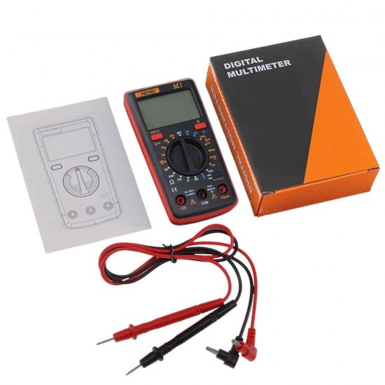 M1 Handheld Digital Multimeter AC/DC Voltage Current Resistance Transistor Continuity Test Overload Protection