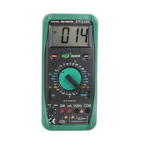 DY2105 Multifunction Digital Multimeter Professional Multimetro Transistor Capacitor Temperature And Frequency Measurement