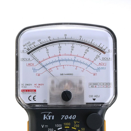 KT7040 Authentic Precision Analog Multimeter with Protective Sleeve SMT Printing Circuit Board Overload Protection