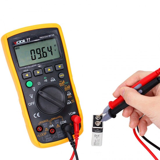 VC77 Digital Multimeter 2 In 1 4-20MA Signal Output Multimeter Process Signal Source