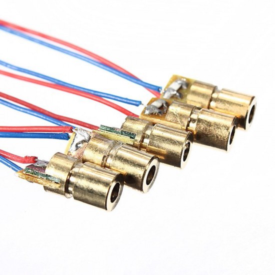 30 pcs DC 5V 5mW 650nm 6mm Laser Dot Diode Module Red Copper Head Tube