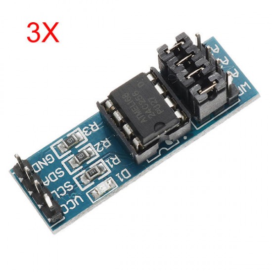 3Pcs AT24C256 I2C Interface EEPROM Memory Module