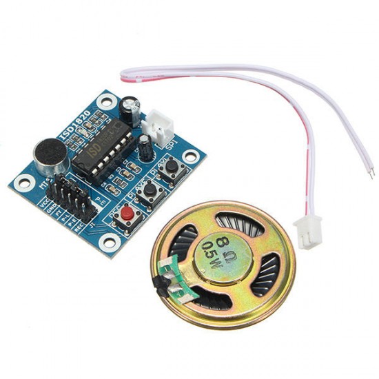 5pcs ISD1820 3-5V Recording Voice Module Recording And Playback Module Control Loop Play / Jog Play / Single Play Function With Microphone And 0.5W 8R Speaker for Arduino - products that wo