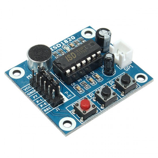 5pcs ISD1820 3-5V Recording Voice Module Recording And Playback Module Control Loop Play / Jog Play / Single Play Function With Microphone And 0.5W 8R Speaker for Arduino - products that wo