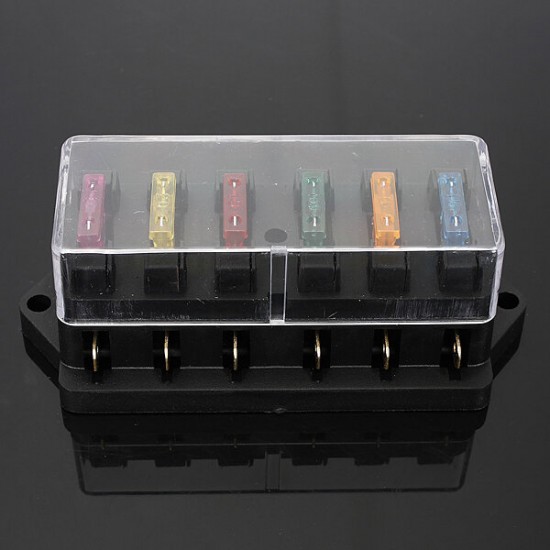 6Way Blade Fuse Box Block Holder ATO ATC Circuit Standard for 12V 24V Car Marine