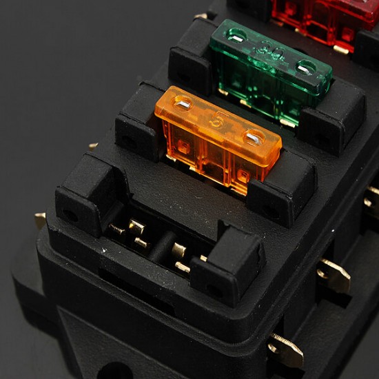 6Way Blade Fuse Box Block Holder ATO ATC Circuit Standard for 12V 24V Car Marine