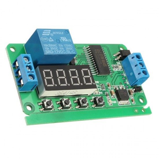 DC 12V PLC Self Lock Delay Relay Multifunction Cycle Timer Module Switch Control