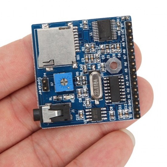 DC 5V 1A Voice Playback Module Board MP3 Voice Prompts Voice Broadcast Device Support MP3/WAV 16GB TF Card for Arduino - products that work with official Arduino boards