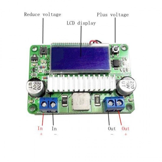 3A DC-DC Adjustable Boost Step Up Power Supply Module With Dual LCD Display Voltage Ammeter No Housing