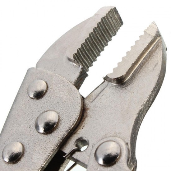 Metal Curved Jaw Vice Grip Locking Vice Mole Grip Plier Clamp Wrench Silver