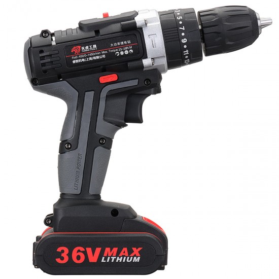 36V 2/5'' 28N.m Electric Power Drills Cordless 2-speed Variable with LI-ION Rechargeable Battery Kit