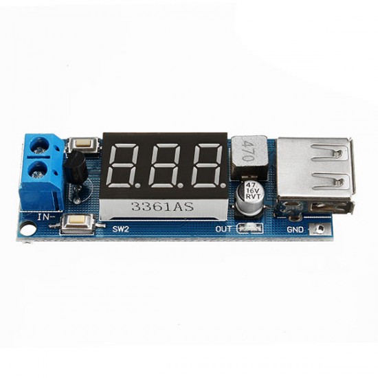 3pcs DC-DC 2 In 1 6.5V-40V To 5V Buck Step Down Power Module Voltmeter Automatic Calibration Stable Output 5V 2A USB Charging