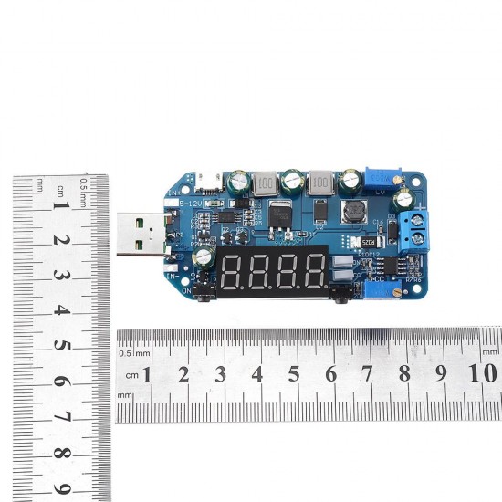 3pcs USB Boost Module 5V to 9V12V Step Up Module Adjustable Voltage Current Display Charging Router Converter without Shell