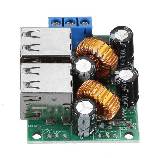 5pcs 36/24/12/9V to 5V 3A Step Down Module 4USB Interface Car charging Solar Buck Power Supply