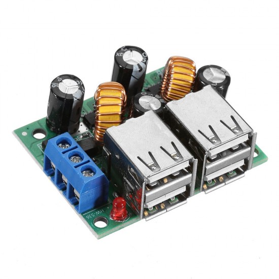 5pcs 36/24/12/9V to 5V 3A Step Down Module 4USB Interface Car charging Solar Buck Power Supply