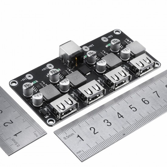 5pcs USB 4CH QC3.0 QC2.0 DC-DC Buck Converter Charging Step Down Module 6-32V 9V 12V 24V to Fast Quick Charger Circuit Board 3V 5V 12V