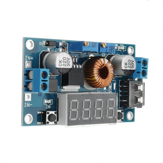 DC-DC 12V to 5V Step Down Module With USB Port Adjustable Voltage Current 3A / 5A