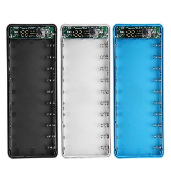 Ordinary Version 10*18650 Power Bank Case Dual USB DIY Shell 18650 battery Holder Charging Box