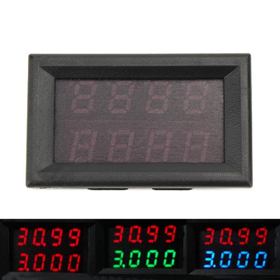 0-33V 0-3A Four Bit Voltage Current Meter DC Double Digital LED Display Voltmeter Ammeter