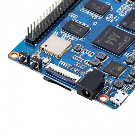 Banana Pi BPI-M64 A64 1.2 Ghz Quad-Core ARM Cortex A53 64-Bit 2GB DDR3 8GB EMMC With WIFI & bluetooth Onboard Single Board Computer Development Board Mini PC Learning Board