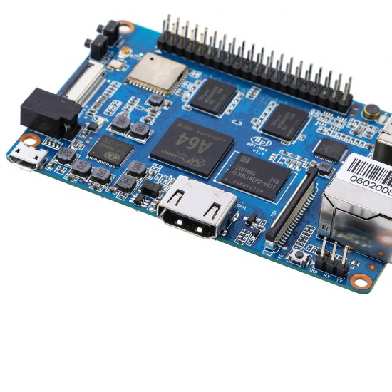 Banana Pi BPI-M64 A64 1.2 Ghz Quad-Core ARM Cortex A53 64-Bit 2GB DDR3 8GB EMMC With WIFI & bluetooth Onboard Single Board Computer Development Board Mini PC Learning Board