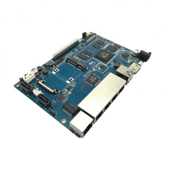 Banana Pi BPI-R2 MT7623N Quad-core ARM Cortex-A7 2G DDR3 4G LAN Ports 1G WAN 8GB eMMC With WIFI & bluetooth Onboard Single Board Computer Development Board Mini PC Learning Board