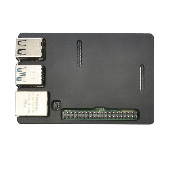 Black / Silver CNC Aluminum Alloy Thin Metal Box Protective Case For Raspberry Pi 4 Model B