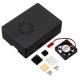 Black ABS Case Enclosure Box With Mini Cooling Fan And Heat Sink Kit For Raspberry Pi 3B