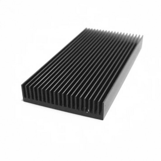 Black Aluminum Alloy Dense Tooth Heatsink 48x11x100mm for Raspberry Pi Projects