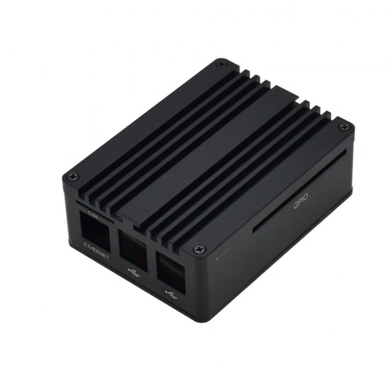 Black Aluminum Alloy Metal Protection Case Shell with Cooling Fan and Heat Sink For Raspberry Pi 3 B/B+