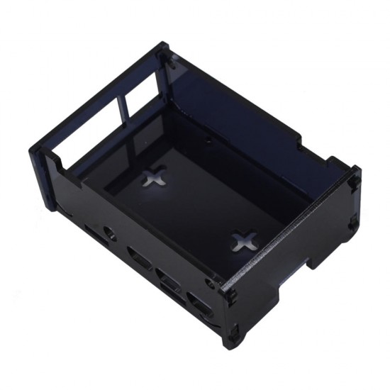 Black DIY Acrylic Case Box Shell with Screw and Black Big Copper Aluminum Heatsink for 3.5 Inch TFT Screen Raspberry Pi 4B