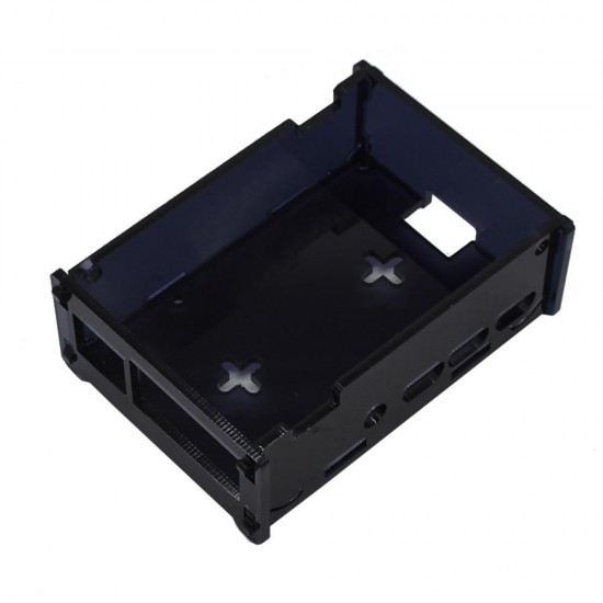 Black DIY Acrylic Case Box Shell with Screw and Black Thin Copper Aluminum Heatsink for 3.5 Inch TFT Screen Raspberry Pi 4B