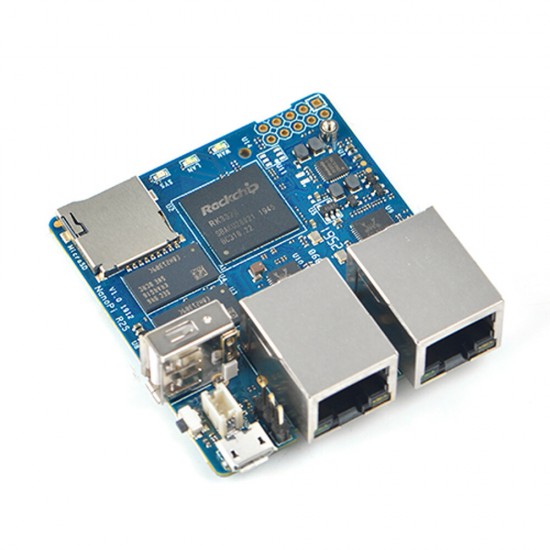 Mini Router NanoPi R2S Open Source Dual-Gbps Ethernet Ports RK3328 SoC Built-in English System for IOT NAS Smart Home Gateway