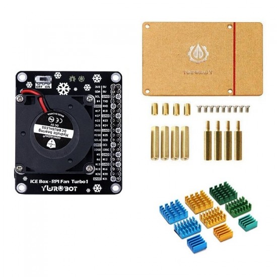 Raspberry Pi 4B Development Board Cooling Fan Suitable for RaspberryPi Fan with LED Ambient Light