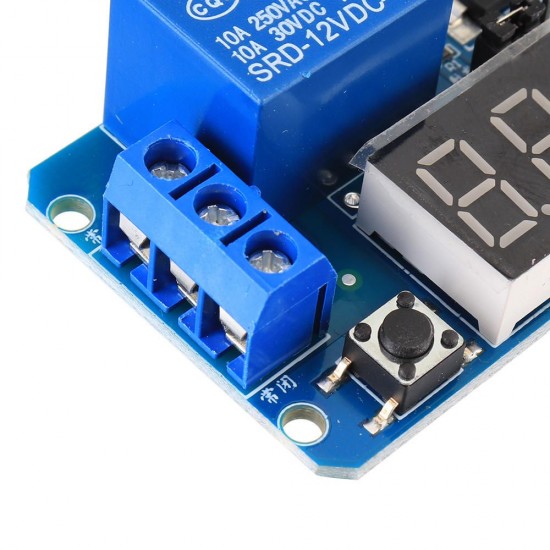 12V Trigger Time Delay Relay Module with LED Digital Display 0-999s 0-999min 0-999H Work-delay/Delay-work