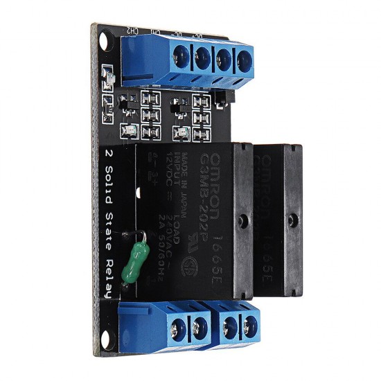 2 Channel DC 12V Relay Module Solid State High and low Level Trigger 240V2A