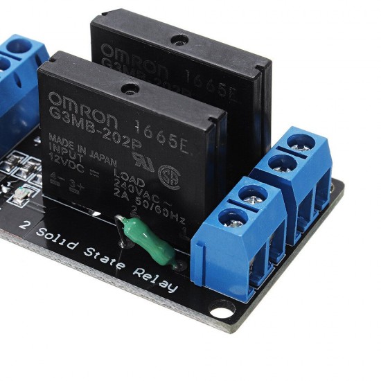 2 Channel DC 12V Relay Module Solid State High and low Level Trigger 240V2A