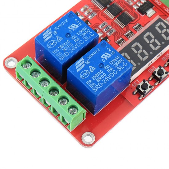 2 Channel Multi-function Relay Module Delay Self-lock CycleTiming Timer Relay 5V/12V/21V